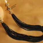 Black Beads with Antique Balls and Swarovski Pearl