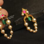 Jadaukundan Earrings with Swarovski Pearl Chain