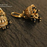Gold Jhumki with Black Beads