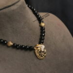 Black Beads with Ganesh Pendant