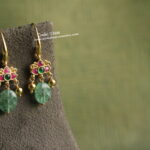 Jadaukundan Earrings with Emerlad Drops