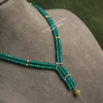 Emerald Beads with Gold Balls
