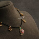 Jadaukundan Pendants with Black Beads