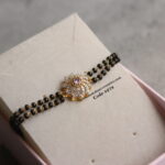 CZ Black Beads Bracelet with Adjustable Chain and Hook