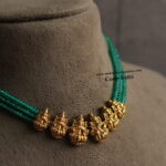 Lakshmi Devi Pendant with Emerald Beads