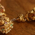 Nakshi Jhumki with Pearl Drops and Emerald Beads