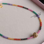 Multicolor Real CZ Beads with Antique Gold Ball