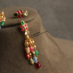 Jadaukundan Changeable CZ Studs with Sarvsoki Pearl and Real CZ Multicolor Jhumki