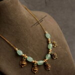 Kasu Pendants with Onyx Beads and Gold Chain