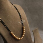 Swarovski Pearls with Black Beads Mala