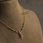 Lakshmi Kasu with Black Beads and Gold Chain