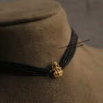 Lakshmi Devi Nakshi Pendant with Black Beads
