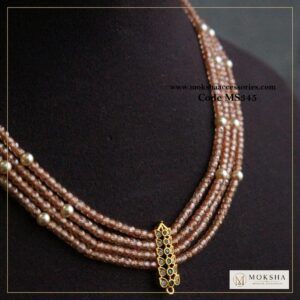 92.5 silver cz pendant with real cz beads and sarvoski pearls (1.65 gms) – Moksha Designer Accessories
