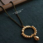 CZ Pearl Pendant with Black Beads
