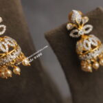 CZ Complete White Jhumki with Swarovski Pearls