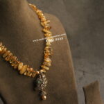 Mozonite Stone Pendant with Natural Beads Mala