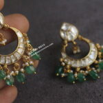Mozonite Stone Chandbali Earrings