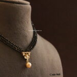 Black Beads with CZ Pendant