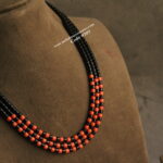 Coral and Black Onyx Beads