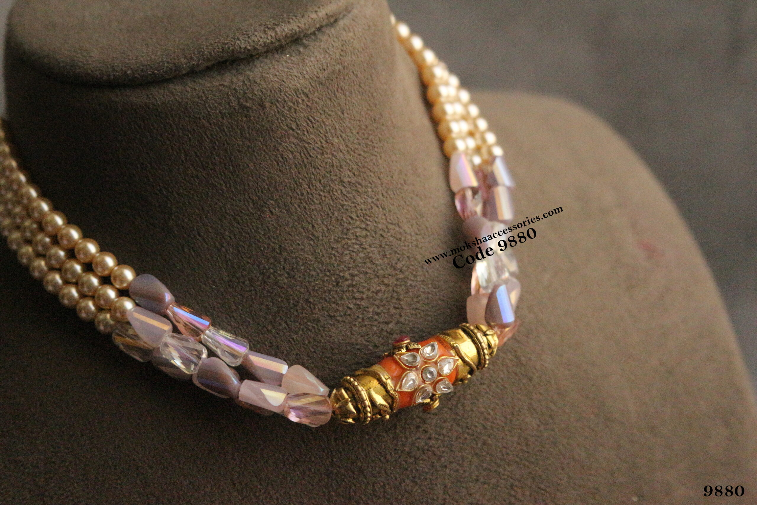 9880-scaled-1.jpg Real Coral Pendant with Fancy and Swarovski Pearls - Image 1