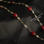 CZ Stone Mala with Pumpkin Beads