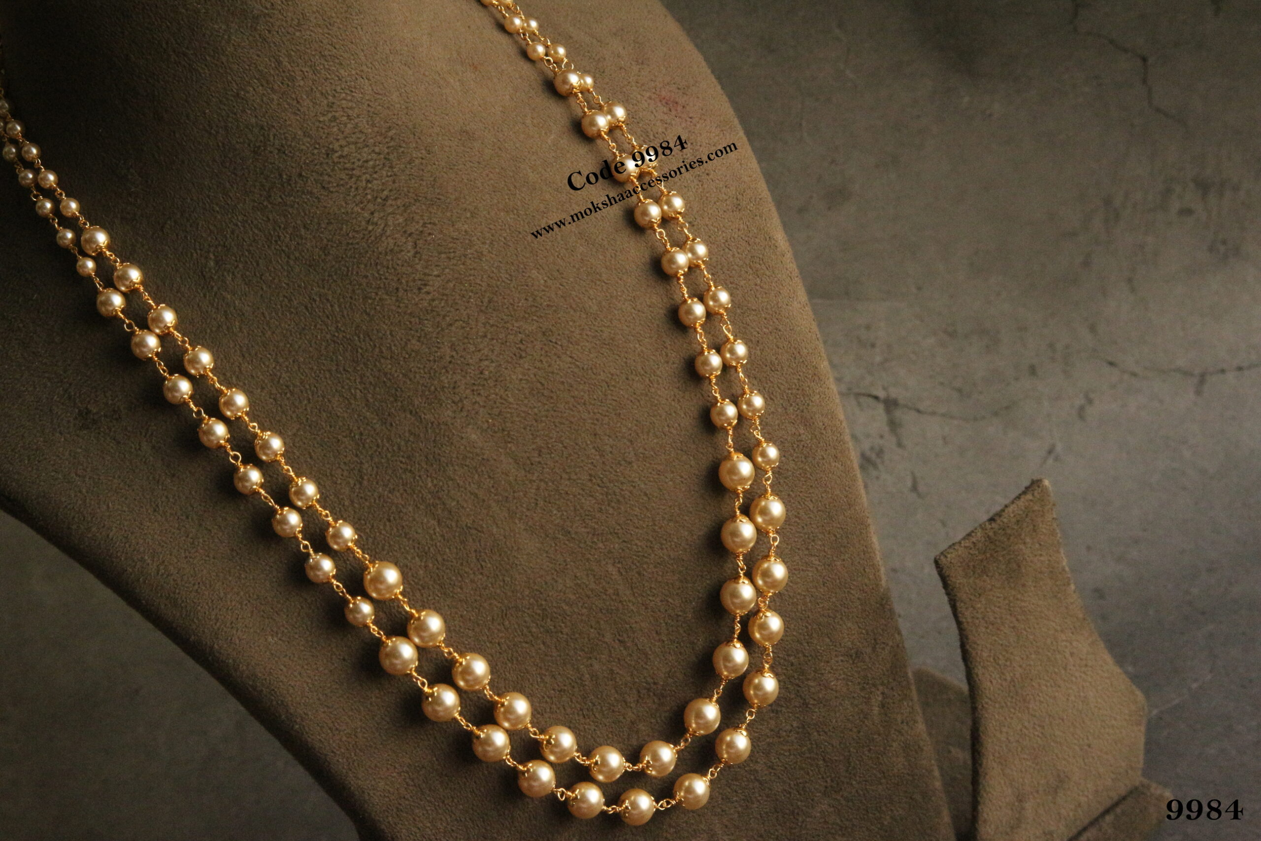 9984-scaled-1.jpg Swarovski Pearl Double Chain Mala - Image 1