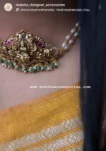 Jadaukundan Pendant with Rice Pearl Chain Choker - Image 2