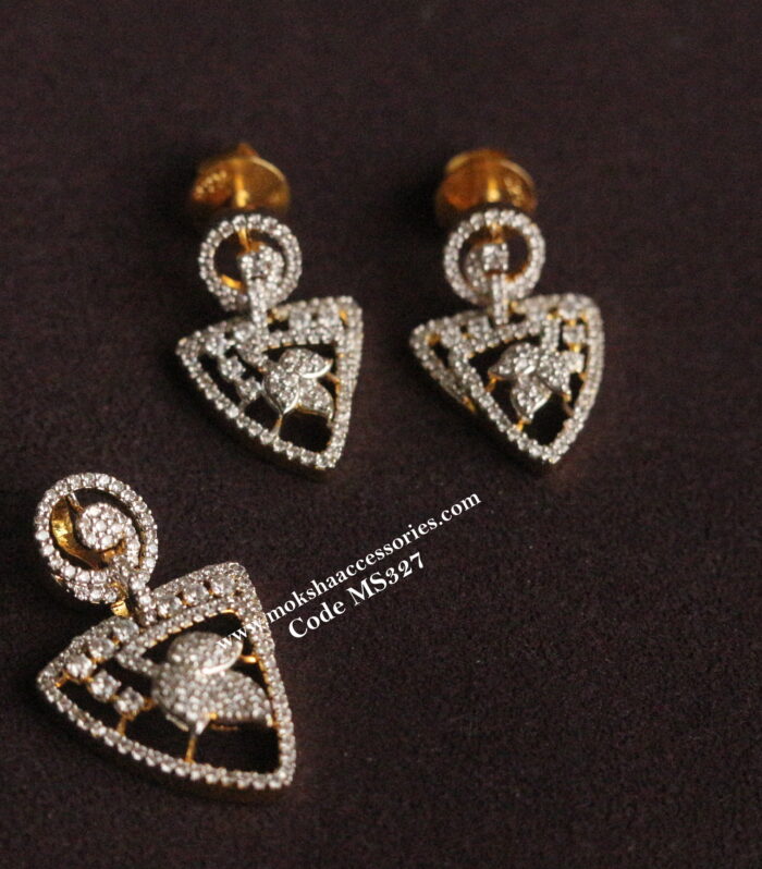 92.5 silver cz pendant set (10.57 gms)