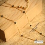 Black beads with gold chain – Moksha Designer Accessories
