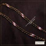 Black beads with real pearls and cz ruby – Moksha Designer Accessories