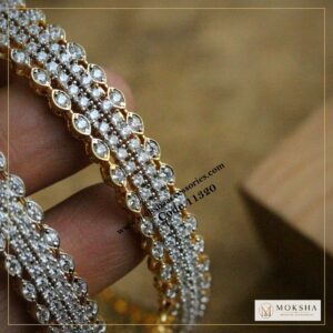CZ diamond alike bangles set of 2 (Available in 2.8) – Moksha Designer Accessories
