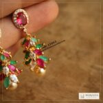 CZ earrings with pearl drop – Moksha Designer Accessories
