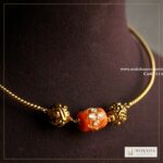 Hasli with nakshi gold balls and coral – Moksha Designer Accessories