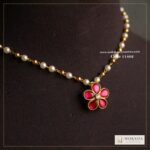 Jadaukundan pendant with pear choker – Moksha Designer Accessories