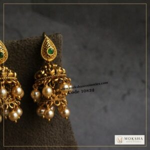 Nakshi jhumki with changeable studs – Moksha Designer Accessories