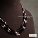 Real pearls, real cz ruby and black beads – Moksha Designer Accessories