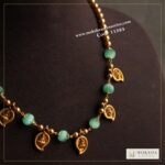 Real russian pumpkin beads with mango pendants and sarvoski pearls – Moksha Designer Accessories